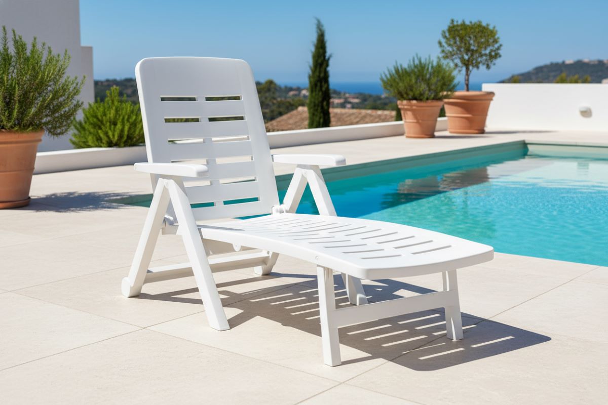 Progarden SMERALDO plastové polohovací lehátko bílé 67